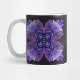 Four-sided mandala in cool tones Mug
